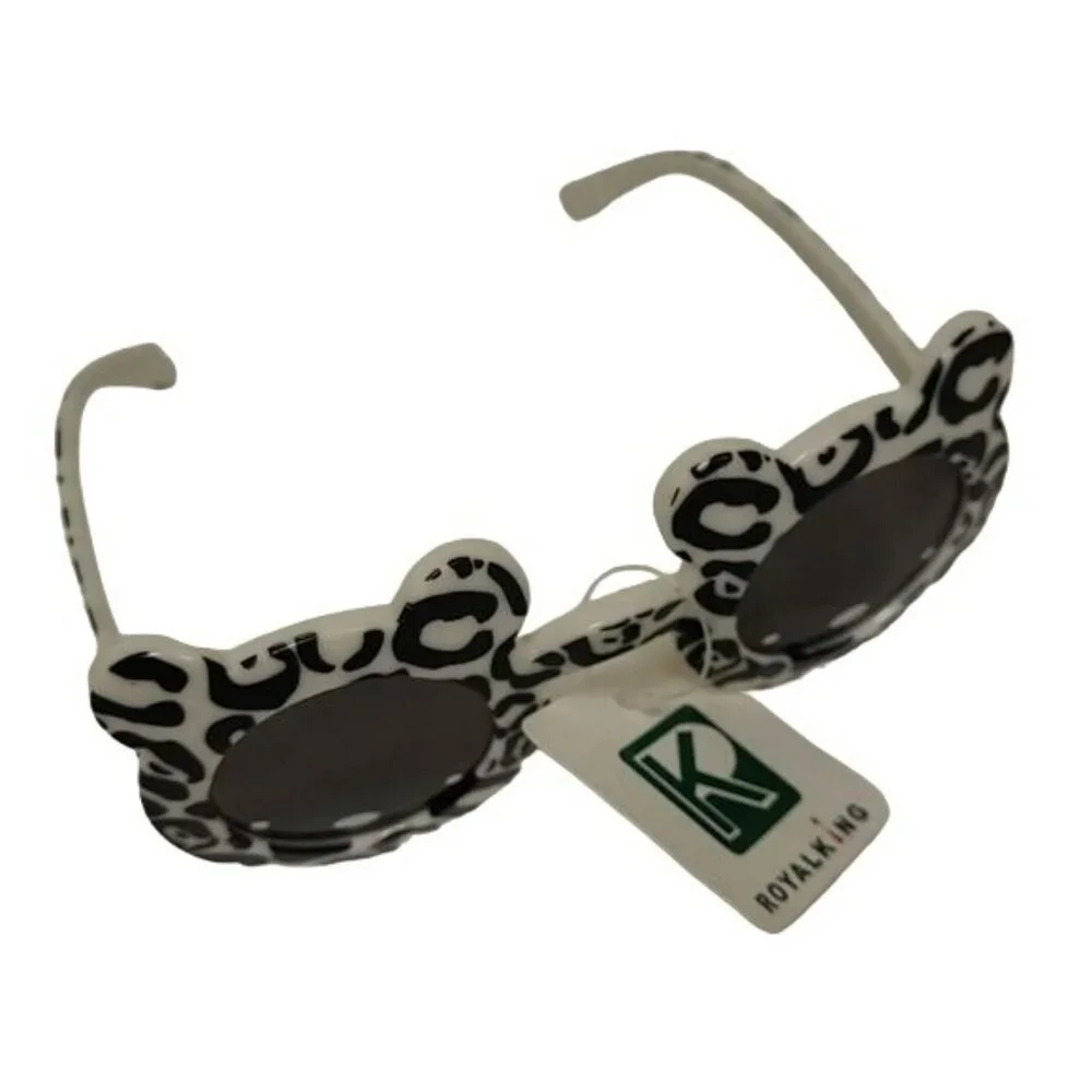 Royal King Sunglasses Bear with Ears Children Kids Black White Animal Print